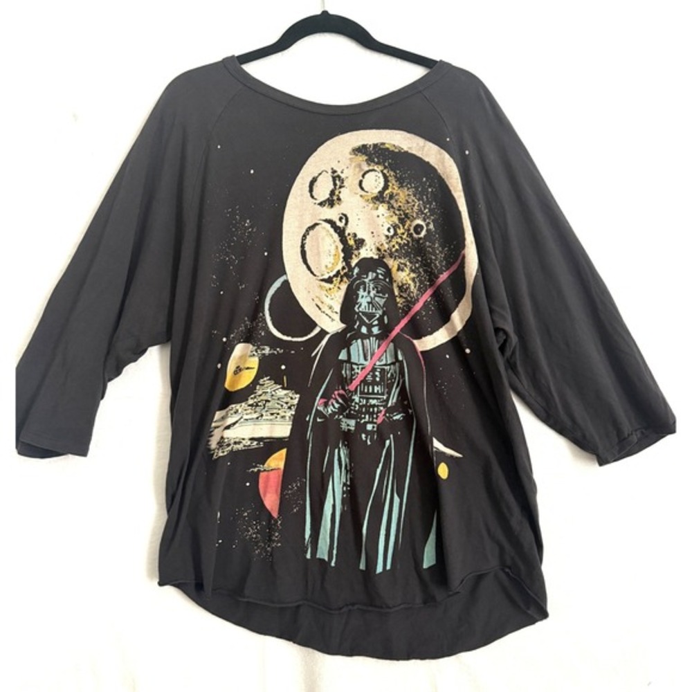 Star‎ Wars Darth Vader Galactic Moon 3/4 Sleeve Top Women's XL